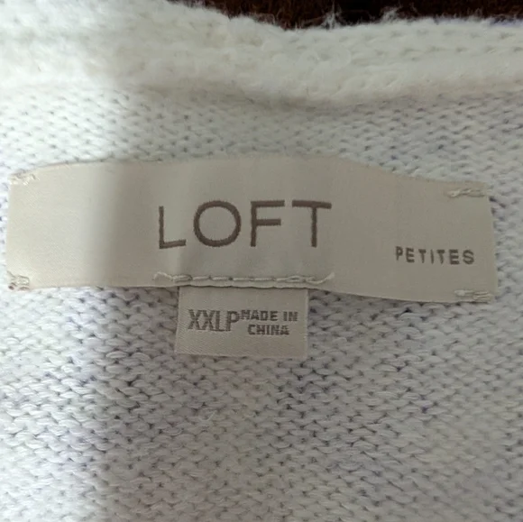 3/$30 Loft Purple And White Sweater - Picture 6 of 7